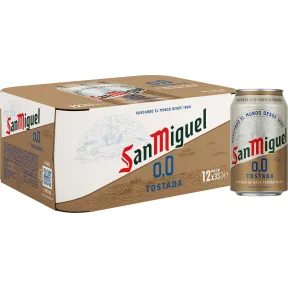Pack 12 x 33 cl de San Miguel 0,0 Tostada a 3.49€
