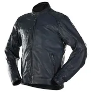 Chaqueta de Piel Overlap Johan - Azul Medianoche Moteros