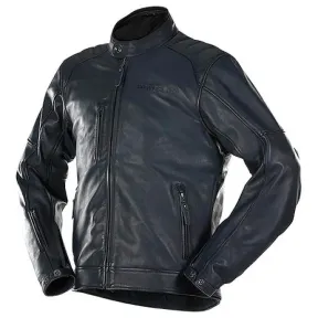 Chaqueta de Piel Overlap Johan - Azul Medianoche Moteros