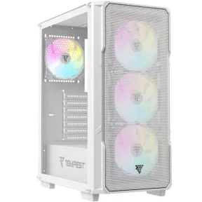 Gabinete ATX Tempest Airflow Garrison ARGB Blanca con Ventiladores