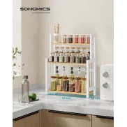 Especiero de 3 niveles en roble y blanco SONGMICS