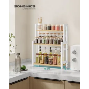 Especiero de 3 niveles en roble y blanco SONGMICS
