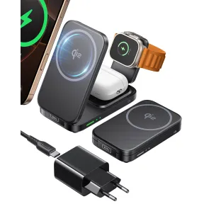 Cargador Inalámbrico 3 en 1 INIU 15W Certificado Qi2