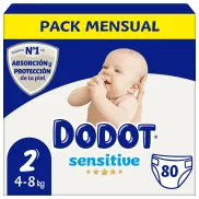 Pañales Dodot Sensitive Talla 2 para Bebés, 80 unidades