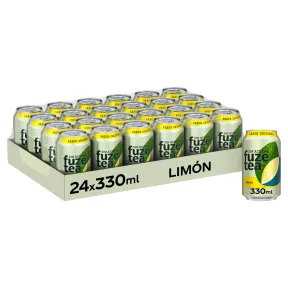 Fuze Tea Original Zero Azúcar con Limón, Pack de 24 Latas