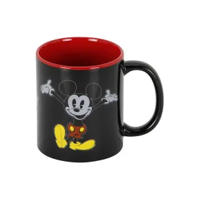 Taza Negra Mickey Mouse, 13 x 9.5 cm de Caras Divertidas