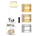 Lámpara de Pie LED Regulable con Mesa Auxiliar y Estante