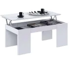 Mesa de Centro Kendra Elevable Blanco Brillo con Almacenaje