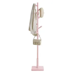 Perchero de Madera en Forma de Árbol, Rosa Pastel, 8 Ganchos
