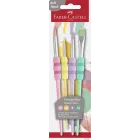 Set de pinceles de 4 piezas con mango blando FABER-CASTELL