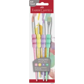 Set de pinceles de 4 piezas con mango blando FABER-CASTELL