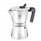 Cafetera de Luxe BRA 2-6 Tazas Aluminio Negro Acero