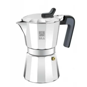 Cafetera de Luxe BRA 2-6 Tazas Aluminio Negro Acero