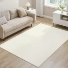 Alfombra Antideslizante 160x230 cm Estilo Moderno Blanco Crema