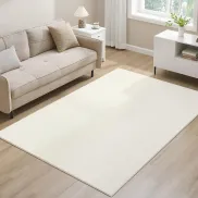 Alfombra Antideslizante 160x230 cm Estilo Moderno Blanco Crema