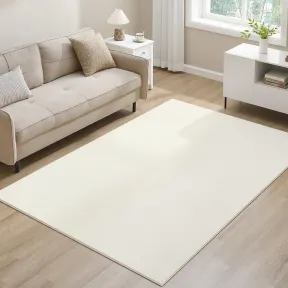 Alfombra Antideslizante 160x230 cm Estilo Moderno Blanco Crema