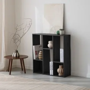 Librería con 6 compartimentos y 3 estantes