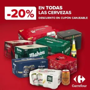 Descuento del 20% en Todas las Cervezas de Carrefour