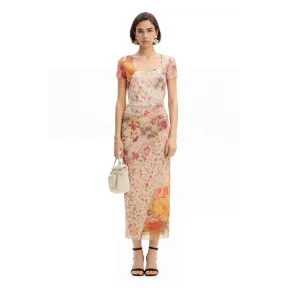 Camiseta de flores con tul Desigual