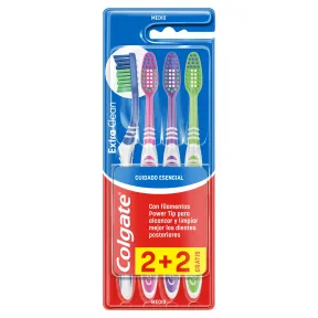 Colgate Extra Clean Cepillos de dientes medio - Paquete 4x