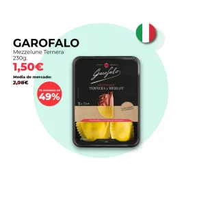 Pasta fresca Mezzelune Garofalo rellena de ternera al Merlot