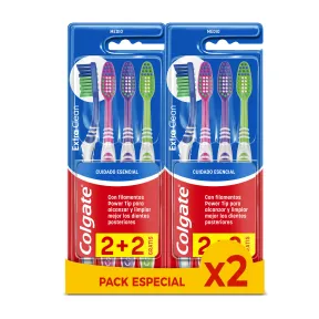 Cepillos de dientes Colgate Extra Clean Mediano - Pack de 8