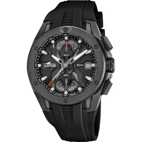Reloj Analógico de Acero y Caucho Negro para Hombre LOTUS