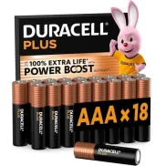 Pilas AAA DURACELL Plus 1.5V - Pack de 18 unidades
