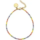 Pulsera tobillera Rainbow de acero bañada en oro para mujer