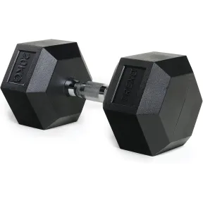Mancuerna Hexagonal de Hierro Fundido 20kg con Goma REXO