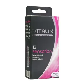 Condones lubricados Vitalis Sensation - Pack 12 unidades