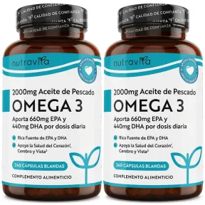 Pack de Omega 3 Nutravita 2000 mg | 2 Botes x 240 Caps.