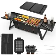 Plegable Parrilla de carbón portátil con 3 niveles