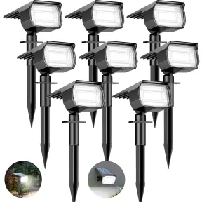 Focos LED Solares para Jardín, 72 Luces Exterior Impermeables