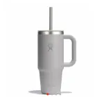 Tumbler térmico Hydro Flask 710ml con asa y pajita - Negro y Gris