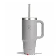 Tumbler térmico Hydro Flask 710ml con asa y pajita - Negro y Gris