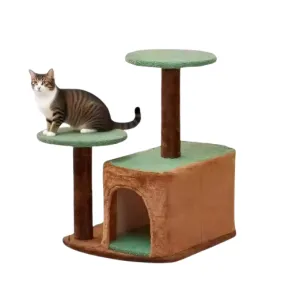 Rascador para Gatos con 5 Niveles y Casitas, Gris y Blanco