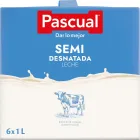 Leche Semidesnatada Pascual - Pack 6 x 1L Natural y Saludable