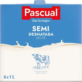 Leche Semidesnatada Pascual - Pack 6 x 1L Natural y Saludable