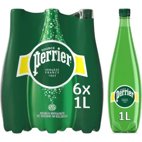 Perrier Agua Mineral con Gas - Pack de 6 Botellas 1L