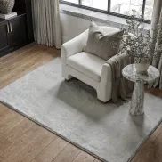 Alfombra gris moderna de piel sintética 90x150cm