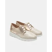 Blucher Beige en Piel Nude y Metal Platino - 24HRS