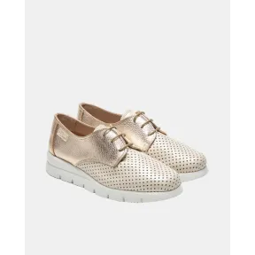 Blucher Beige en Piel Nude y Metal Platino - 24HRS