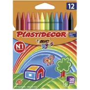 Ceras Plásticas BIC Kids Plastidecor - Pack de 12 Unidades