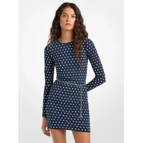 Vestido de lunares elástico con cinturón de Michael Kors