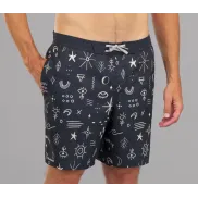Bañador Hombre 100 Largo 18" Negro Estampado - DECATHLON