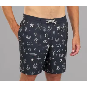 Bañador Hombre 100 Largo 18" Negro Estampado - DECATHLON