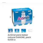 Pack 6x100 g Actimel natural DANONE, 2x1 en bebidas