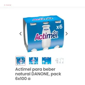 Pack 6x100 g Actimel natural DANONE, 2x1 en bebidas