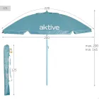 Sombrilla Azul de Playa 220cm Inclinable con Protección UV50